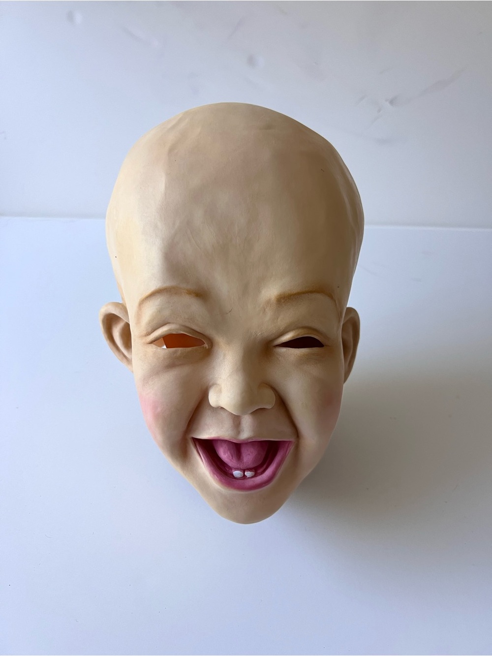 Novelty Latex Scary Laughing Baby Face Mask Costume for Halloween